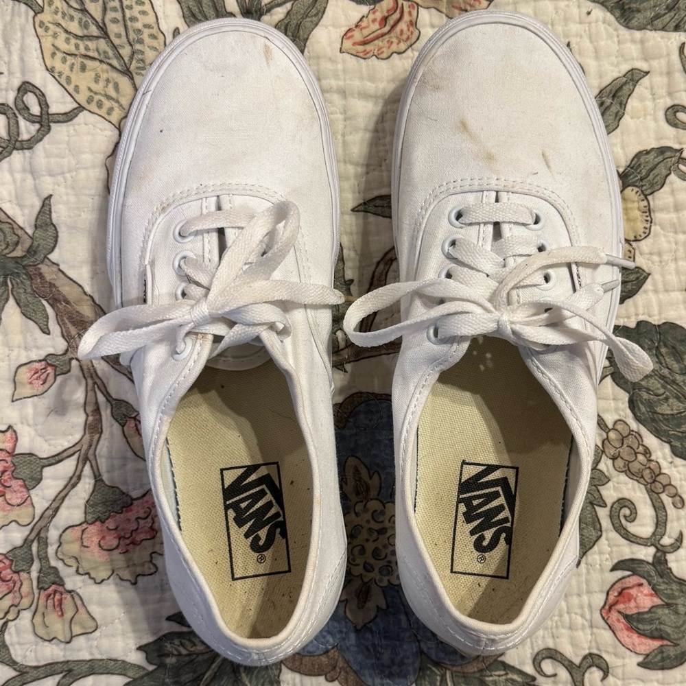 Vans Off-White Canvas Lace-Up Sneakers
